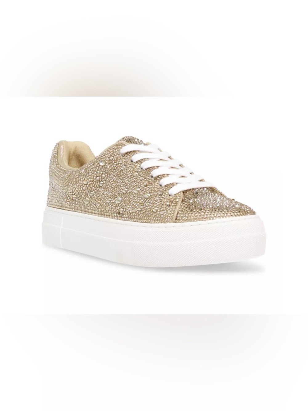 Betsey Johnson Sidny Gold Crystal Platform Sneaker